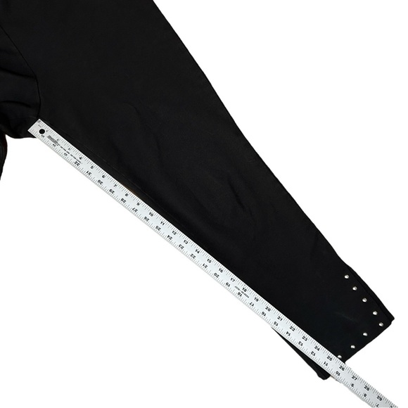 KAREN KANE Piper Black Cropped Pants Slit & Studded Hem Stretchy Pull On sz L - Picture 5 of 8